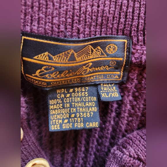 Eddie Bauer 100% Cotton Sweater Easy Care Thick and Warm! 2XLT - Picture 3 of 4